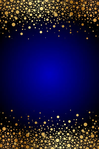 Vector blue background with gold sparkles