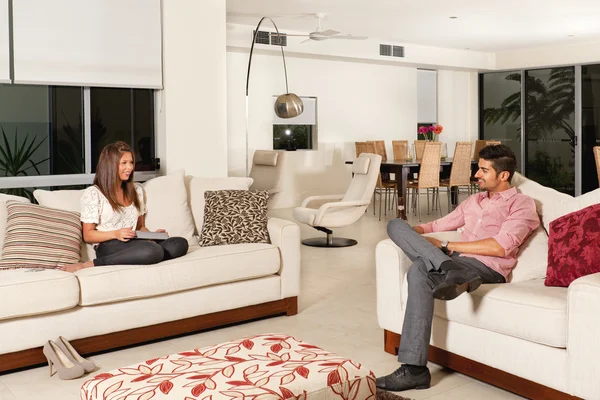 Couple in living room