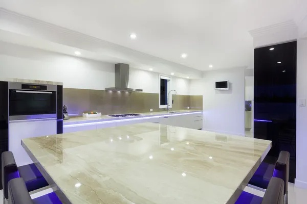 Modern LED lit kitchen