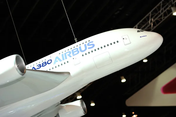 Airbus A380 model on display at Singapore Airshow 2014