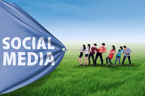 Business promotion with social media banner