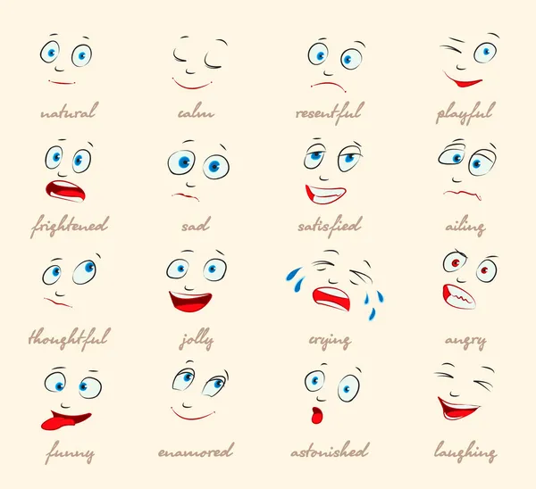 Emotions. Cartoon facial expressions