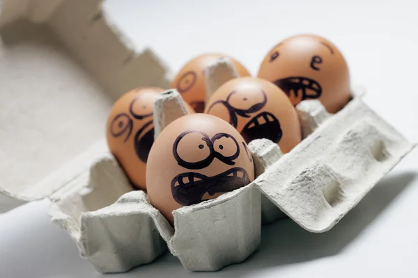 Funny eggs with facial expression