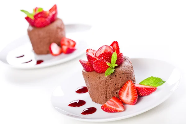 Chocolate Mousse Dessert With Strawberries