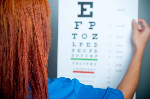 A doctor watching a test for eye examination