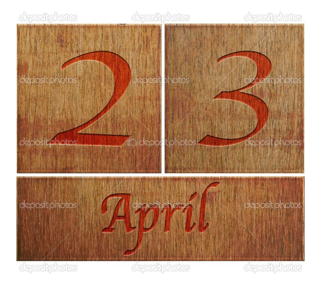 Wooden calendar April 23. — Stock Photo © StockPhotoAstur 23875161