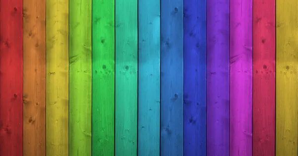 Rainbow Colors On Wooden Background