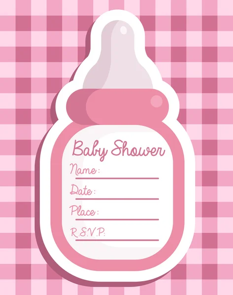 Pink Baby Bottle Invitation