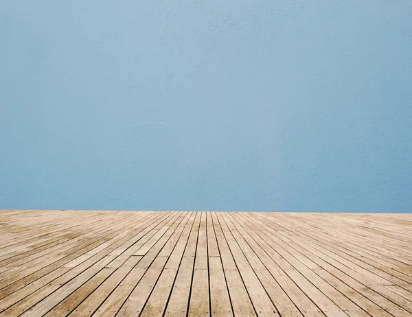 Wood Floor And Blue Wall — Stock Photo #31080891
