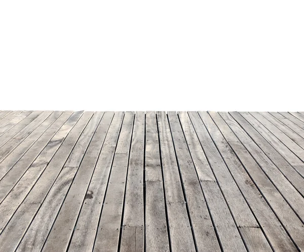 Empty wooden floor isolated on white