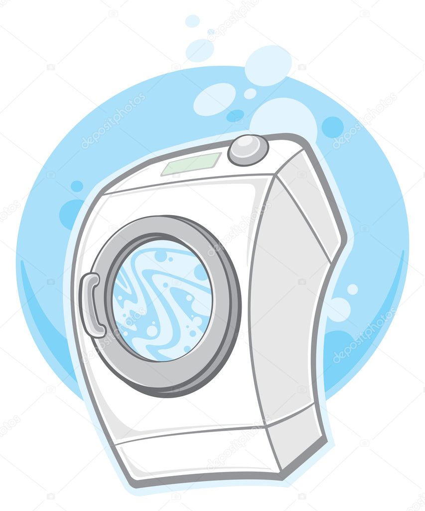 Washing machine — Stock Vector © SlipFloat #7627926