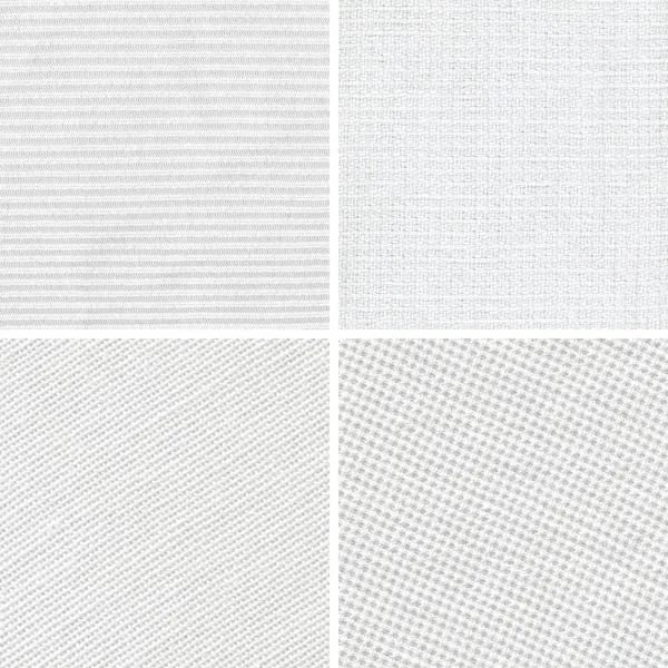 Set of woven white fabric texture