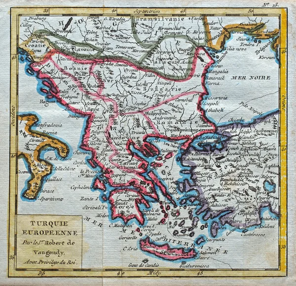 Original antique Turkey and Greece map