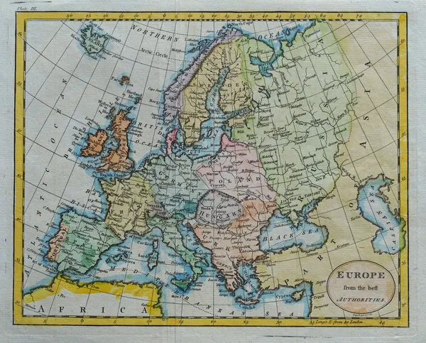 Original antique europe map