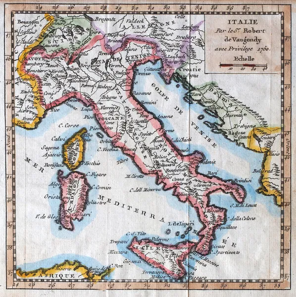 Original antique Italy map