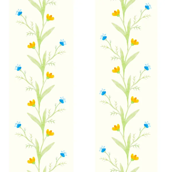 Watercolor flowers  spring seamless pattern