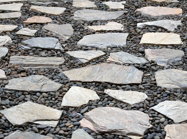 Pebble stone walkway