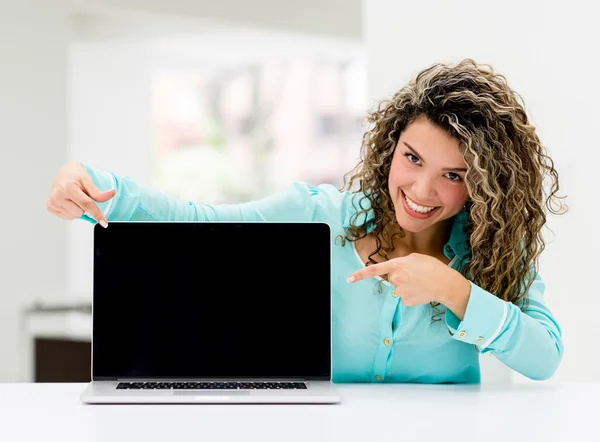 Business woman with a laptop