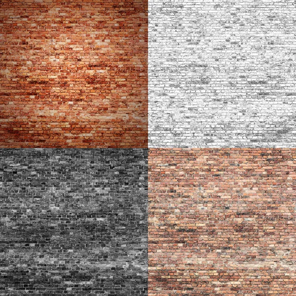Brick wall texture grunge background in black and white and red color, may use to basement or loft interior design