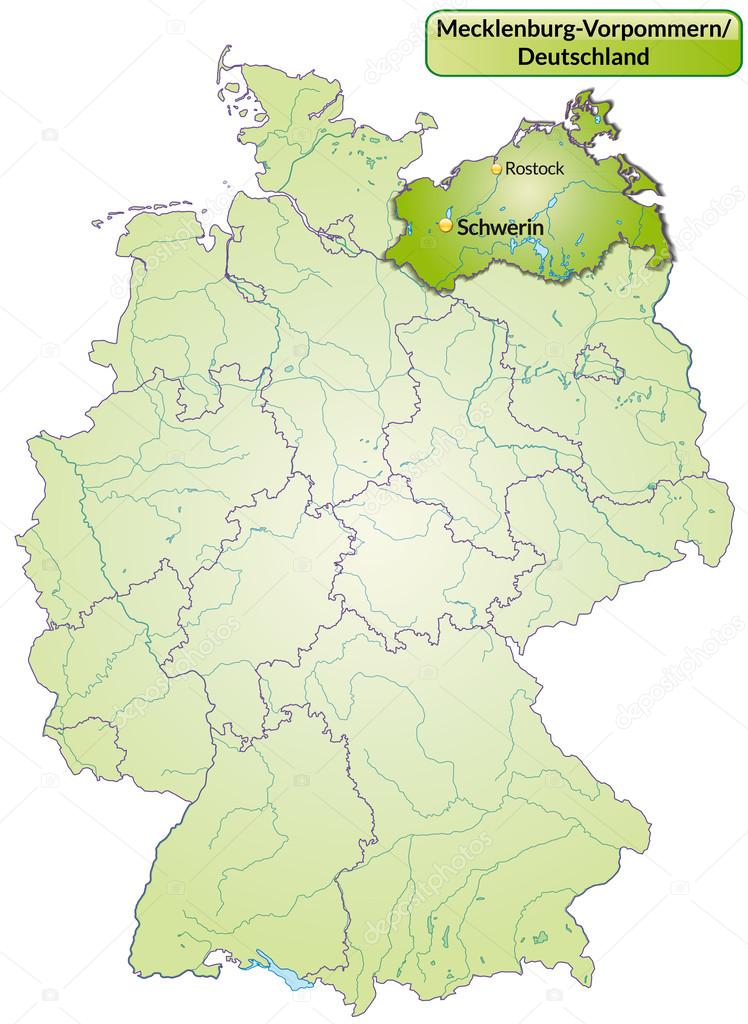 Carte de MecklembourgPoméranie occidentale — Image vectorielle artalis