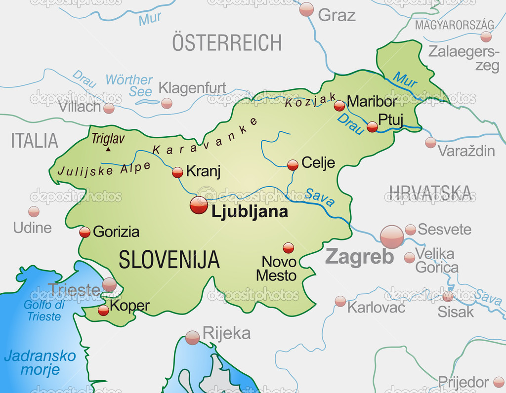 슬로베니아 공화국의 지도 — 스톡 벡터 © artalis #40921113