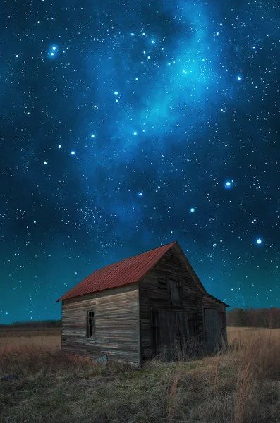 Barn and night sky