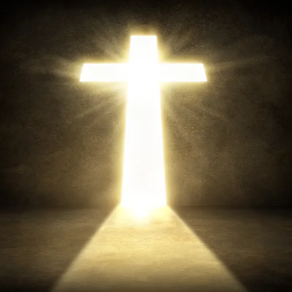 Glowing cross with glowing lights. — Stock Photo © kevron2002 30833917