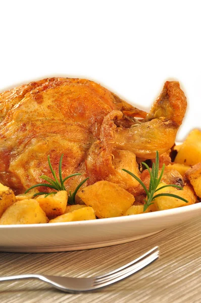 Roast chicken with potatoes