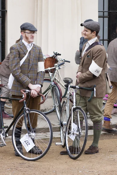LONDON - APR 13: Unidentified participants taking a group picture after finishing the London Tweed run contest, \
