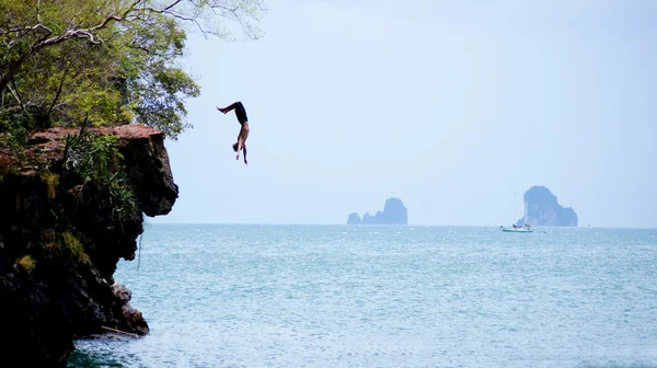 Cliff jumping at Rai lay, Krabi, Thailand