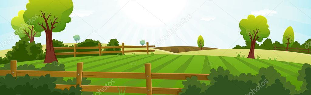 Agriculture And Farming Summer Landscape Stock Vector By Benchyb 16056421