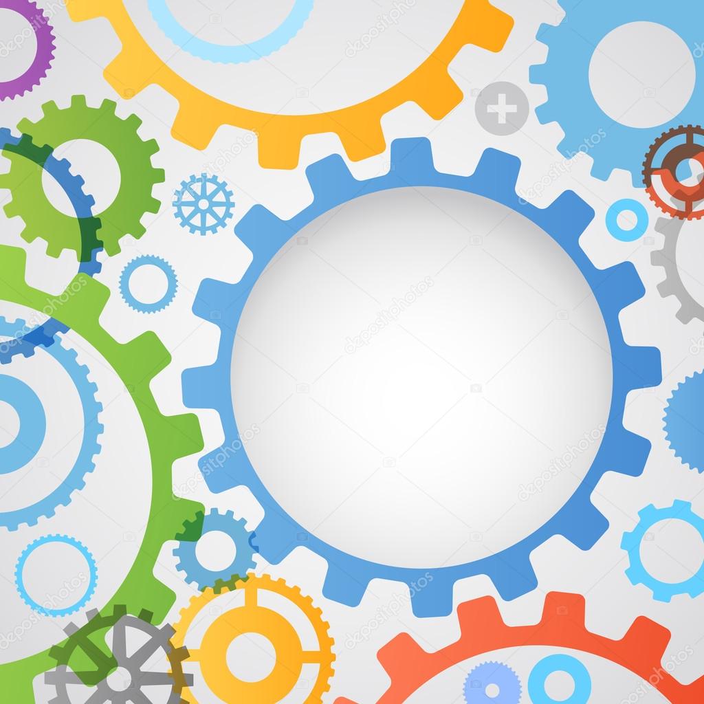 Color different gear wheels abstract background — Stock Vector