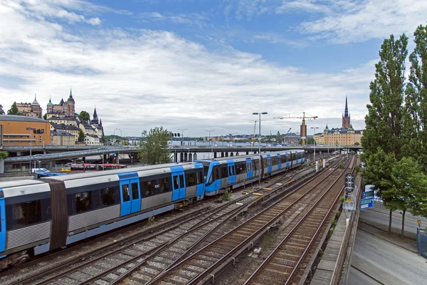 Stockholm, Sweden. Railroad tracks in the city
