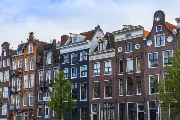 Amsterdam, the Netherlands, Typical architectural details of facades of the town houses constructed of the burned brick