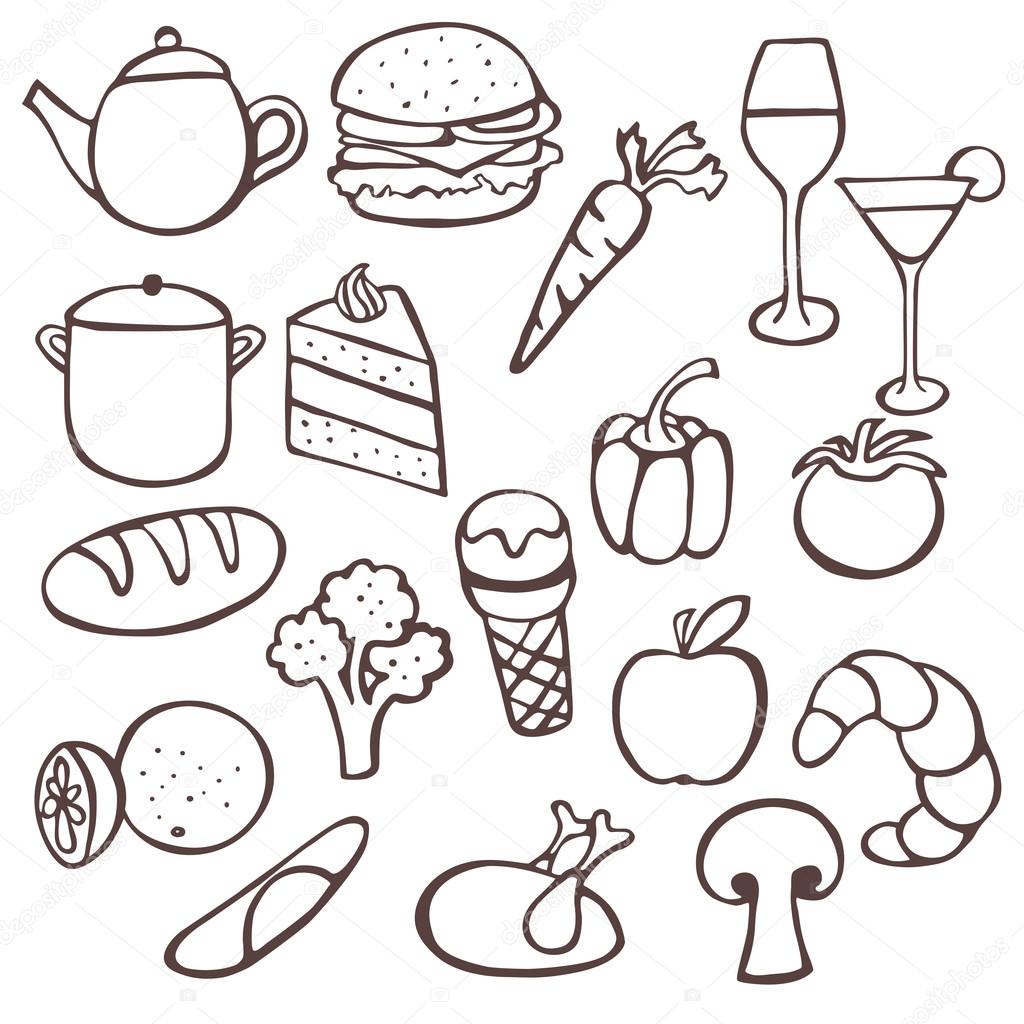 depositphotos_28918265 stock illustration food doodles