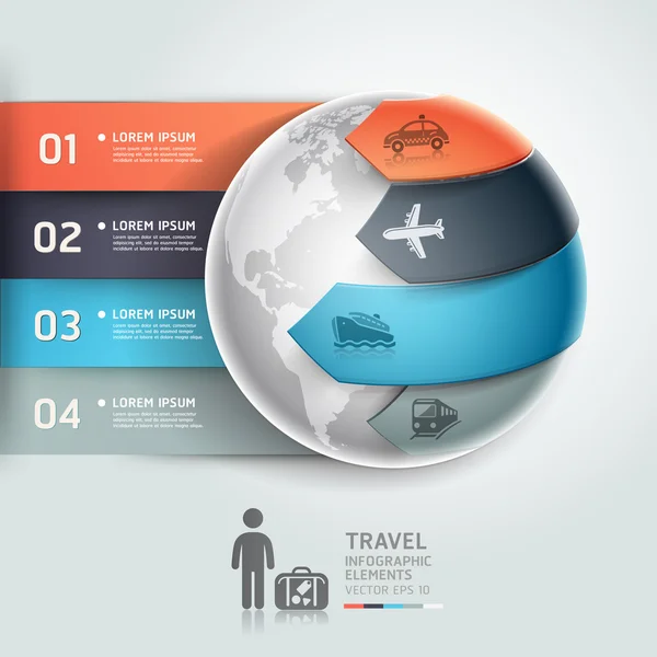 Abstract globe infographics travel transportation element template