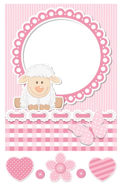 Happy baby sheep pink scrapbook set