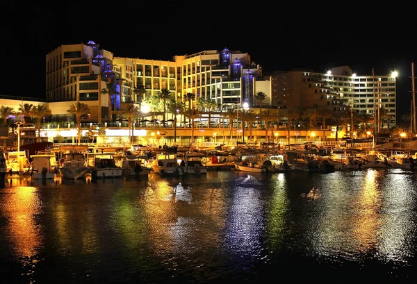 Night view on hotels in popular resort - Eilat of Israel