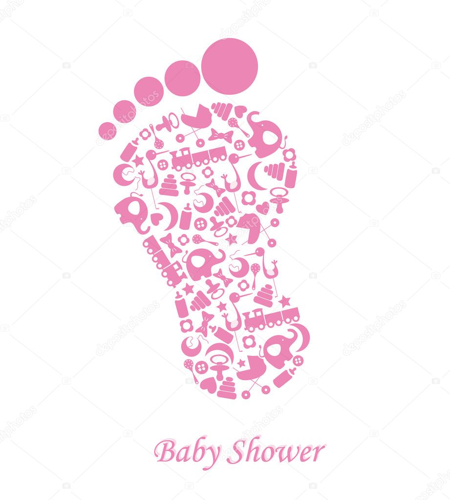 Tarjeta de nacimiento bebé niña — Vector de stock © sbego Tarjeta de nacimiento bebé niña — Vector de stock © sbego