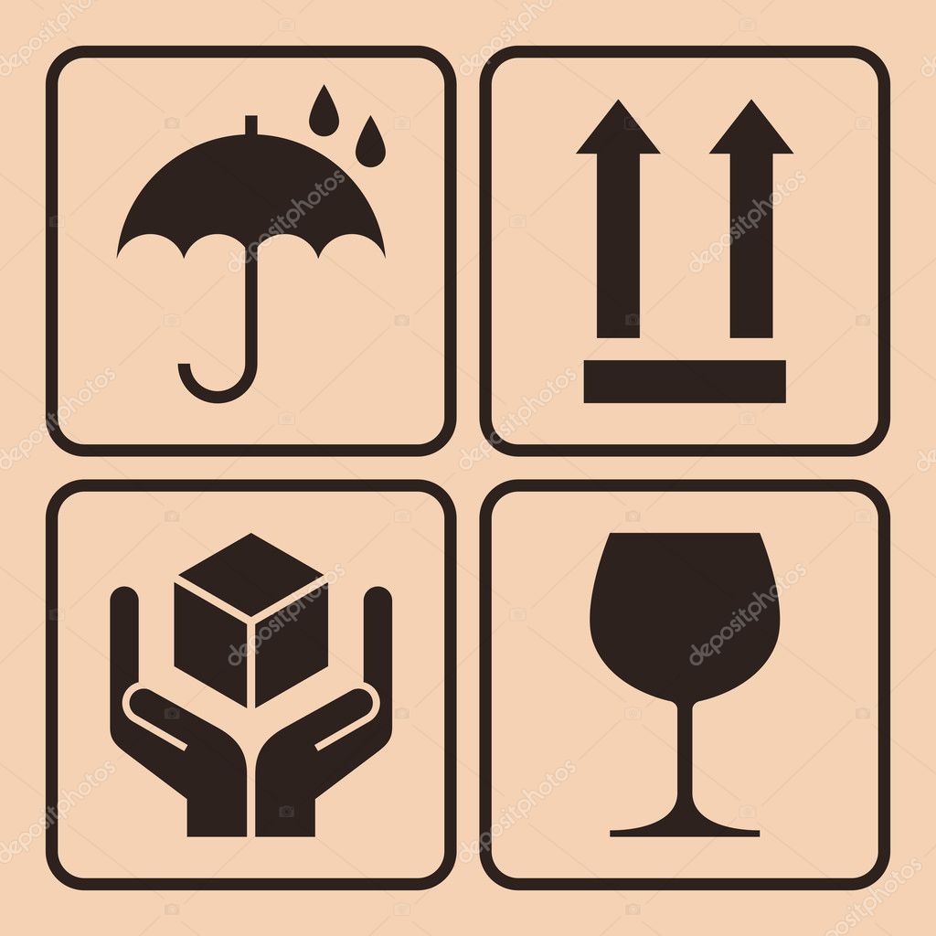 Símbolos de embalagens — Vetor de Stock © nikolae 19384255