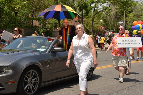 Grand Marshall Brent Hawkes in Toronto WorldPride Parade