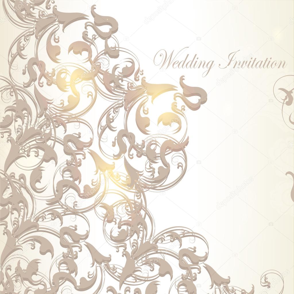 Carta di invito matrimonio classico elegante. vettoriale retrò Carta di invito matrimonio classico elegante. vettoriale retrò