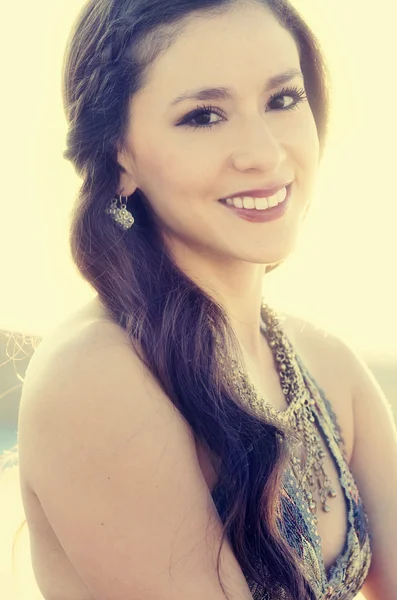 Casual head shot portrait of young woman