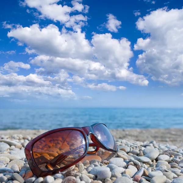 Sun glasses on a seashore