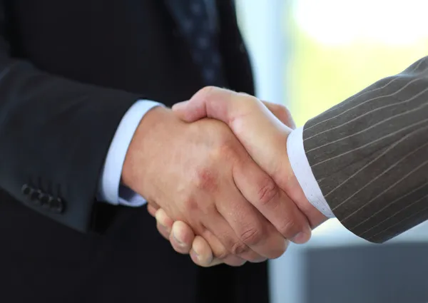 Business shaking hands over a deal