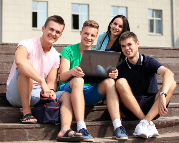 Friends and education, group of university students studying, reviewing homework and preparing test