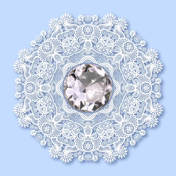 Floral background with diamond jewel