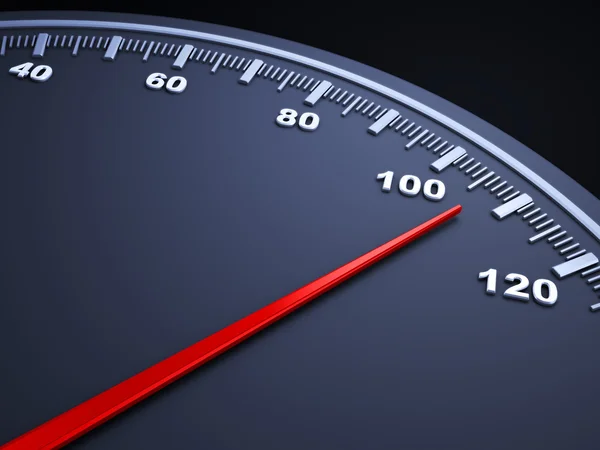 Close-up view of a speedometer