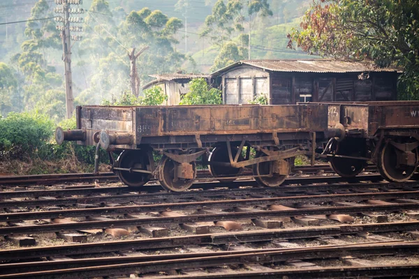 Rusty train wagon on Nanu Oya train station