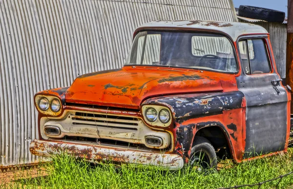 An Old Chevy Pickup Truck in a Junkyard